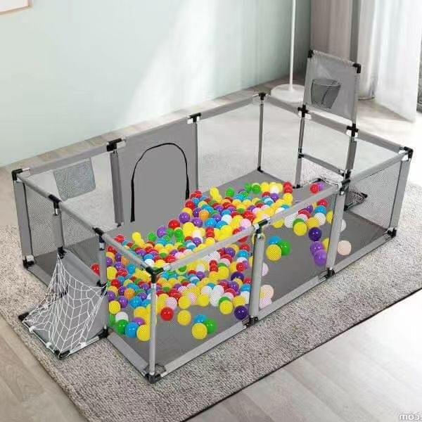 Parque Infantil de Acero Inoxidable Premium con Cerca de Baloncesto