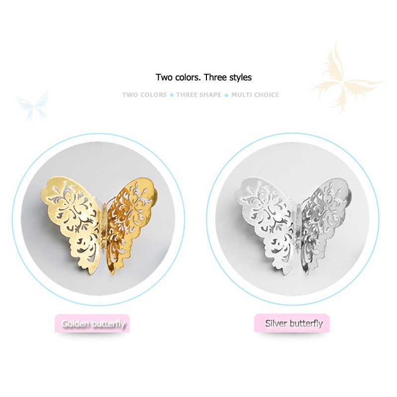 12pcs 3D Hollow Butterfly Wall Sticker for Home Decor DIY Butterflies Fridge stickers  Room Decoration Party Wedding Decor - Korvel