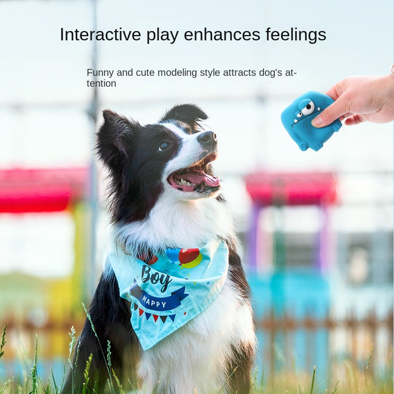 Cute Monster Shaped Latex Squeaky Dog Toy Durable and Easy to Clean Pet Toy - Korvel