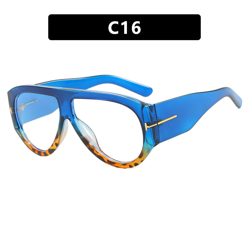 T-Shaped Large Frame Sunglasses - Personalized Women's Style