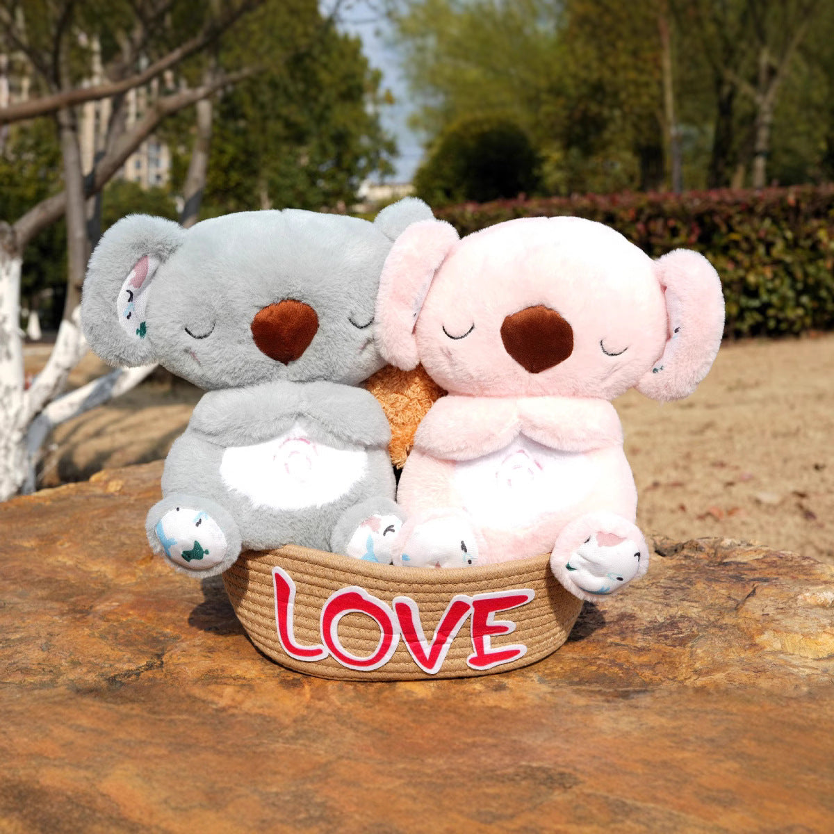 Breathing glowing cute koala baby lulls to sleep music early education doll soothes baby - Korvel