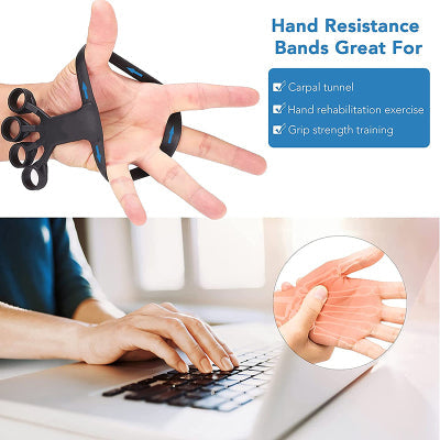 Silicone Wrist Stretcher Finger Exercise Trainer Finger Tension Circle Five Fingers - Korvel
