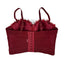 French mesh see through fishbone corset with chest cushion three-dimensional flower shaped outerwear beautiful back - Korvel
