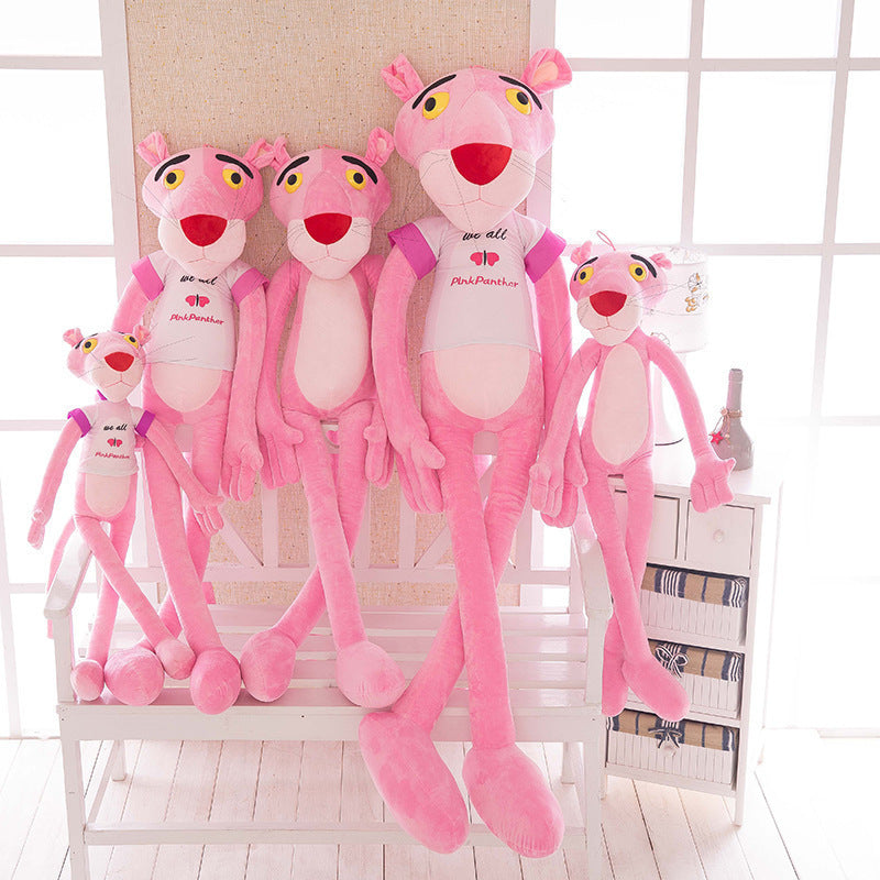 Internet celebrity pink leopard plush toy doll Dalang leopard long legs pink playful leopard jumping tiger large children's gift - Korvel
