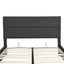 Lit plateforme queen rembourré avec rangement - Gris