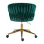 Sillón moderno verde tejido a mano con ruedas y altura ajustable