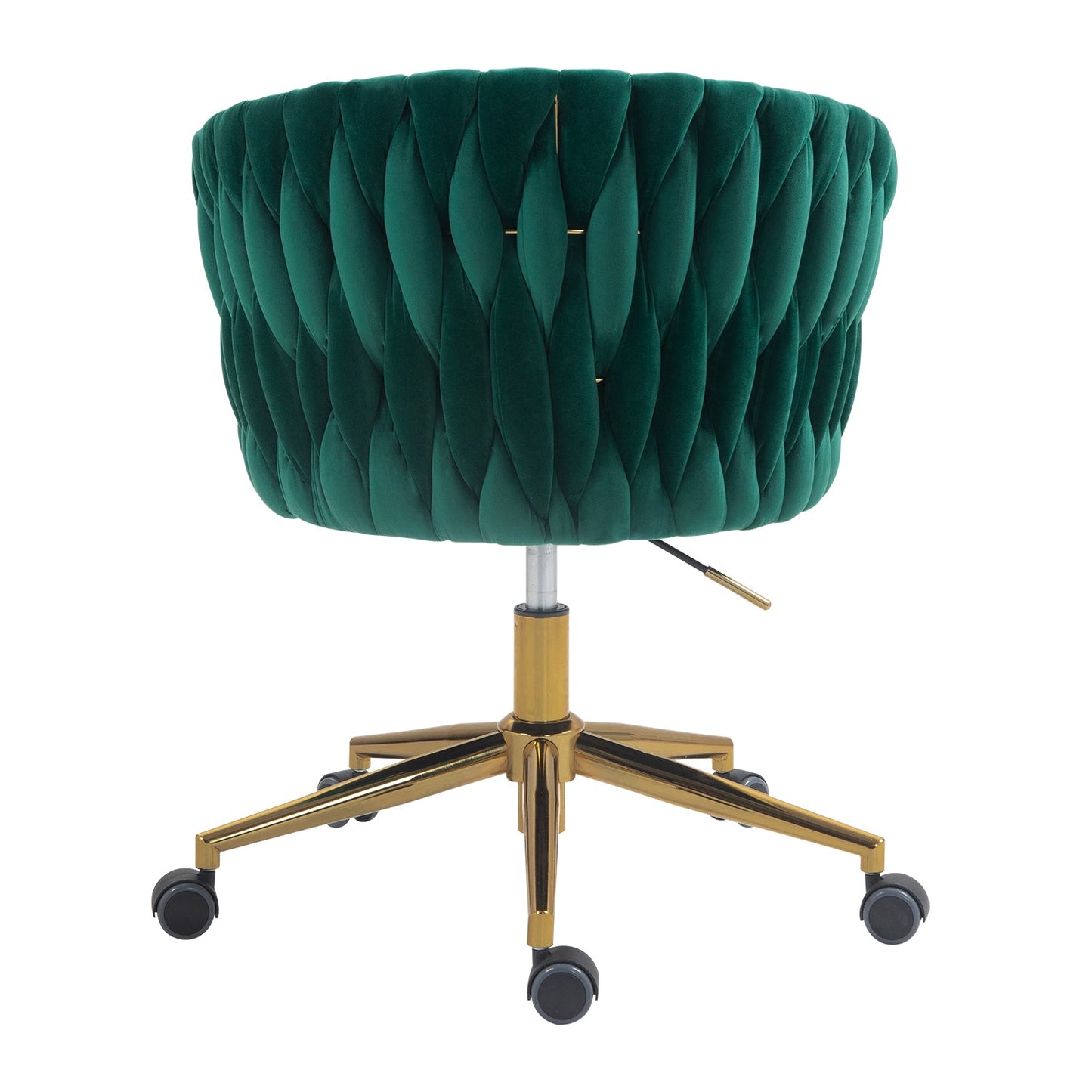 Sillón moderno verde tejido a mano con ruedas y altura ajustable