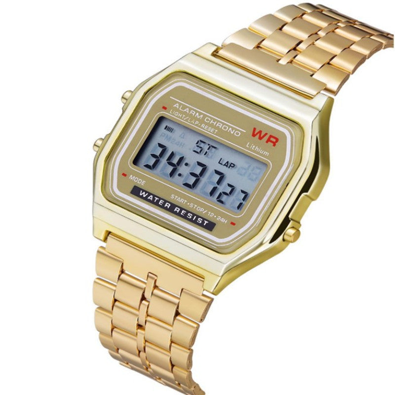 Multi-Color Electronic Steel Strip Watch for Kids