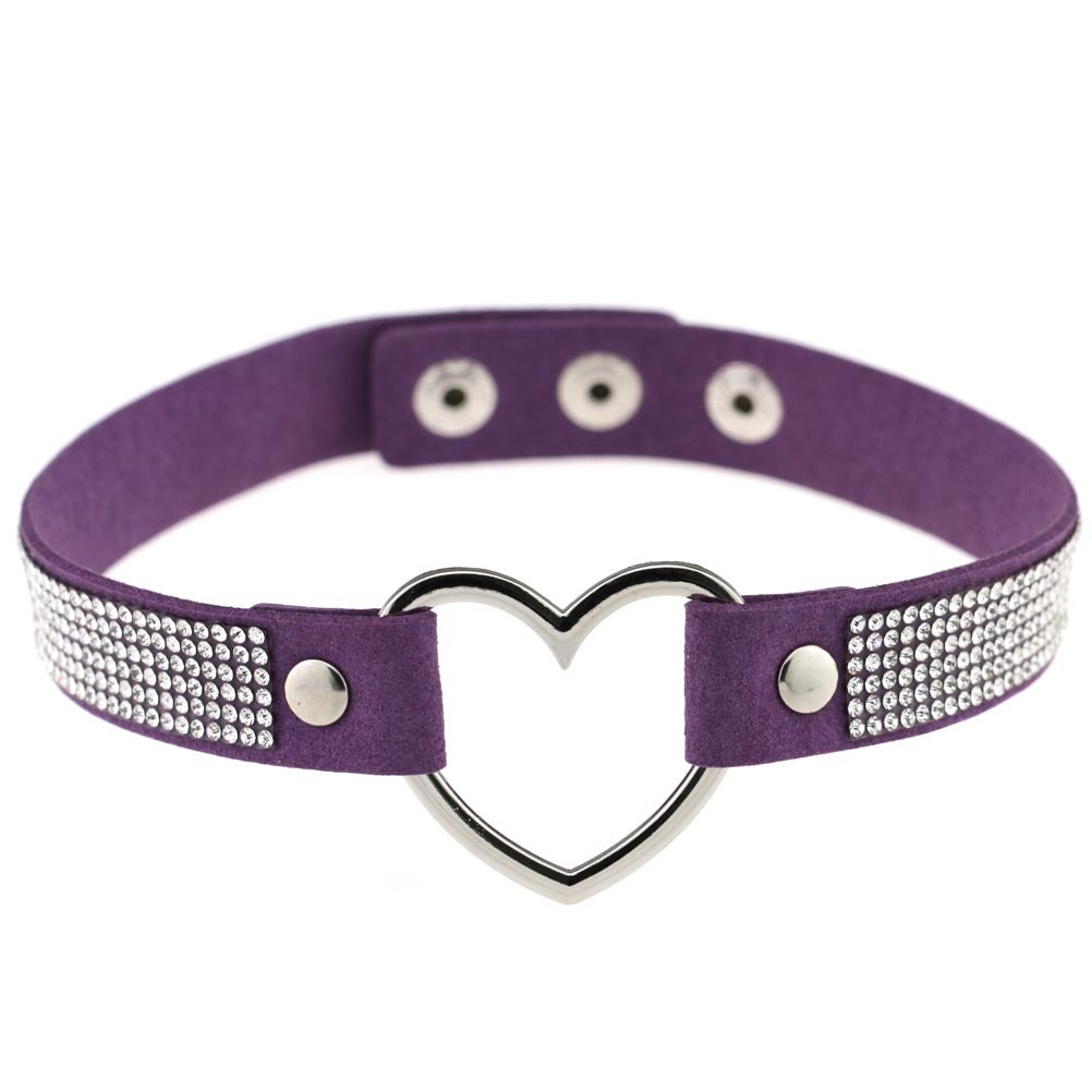 Collar de Rhinestone en Forma de Corazón Harajuku