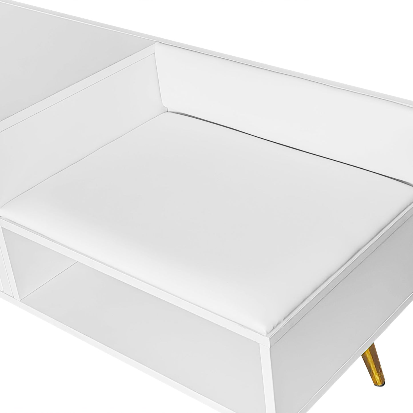 Banc de rangement pour chaussures blanc moderne avec rangement caché
