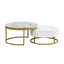 Mesa de café moderna redonda apilable con cajones en blanco