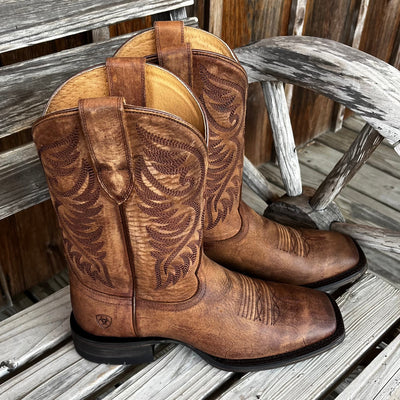 Ariat Men's Distressed Brown Wide Square Toe Boots - Korvel