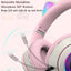 AKZ-023 New RGB Luminous Cat Ear Wired Headset USB With Sound Card Game Headset Learning Headset - Korvel
