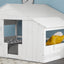 Wood Full Size House Bed with Roof, Window and Guardrail White - Korvel