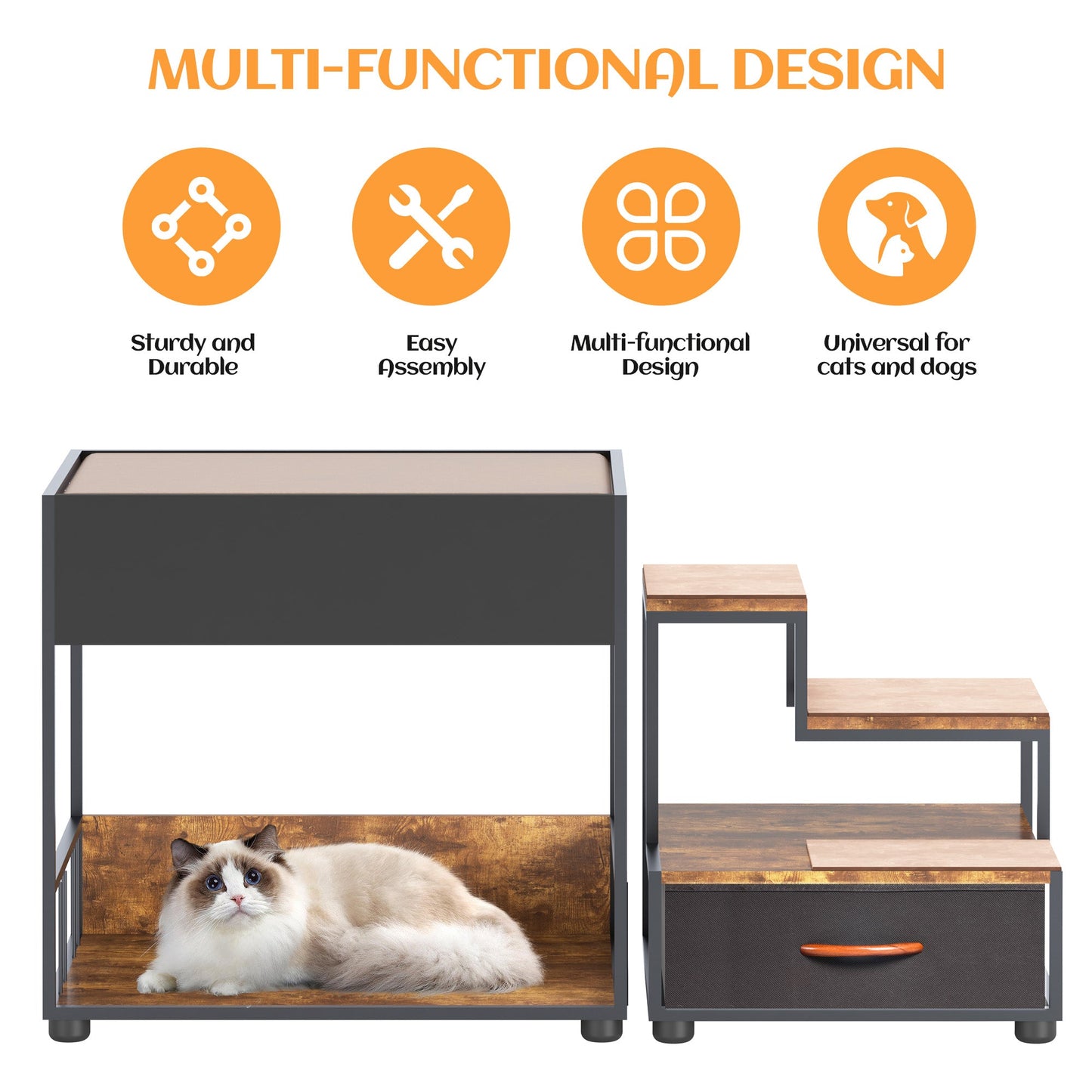 Elevated Multi-Level Dog Bed Window Perch