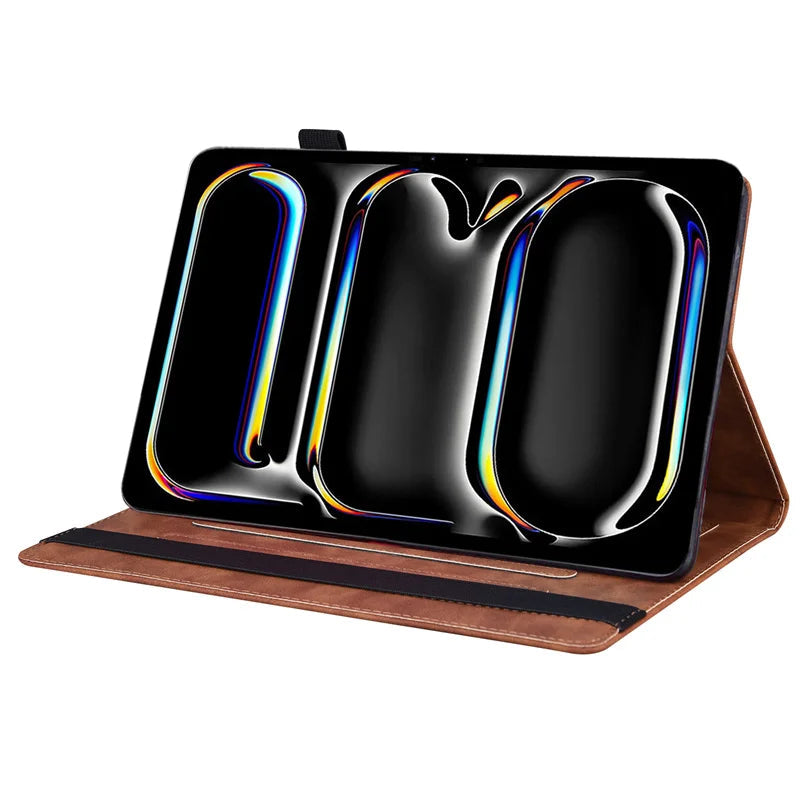 Funda Folio de PU Cuero Premium para iPad Pro de 11 y 13 Pulgadas (2024)