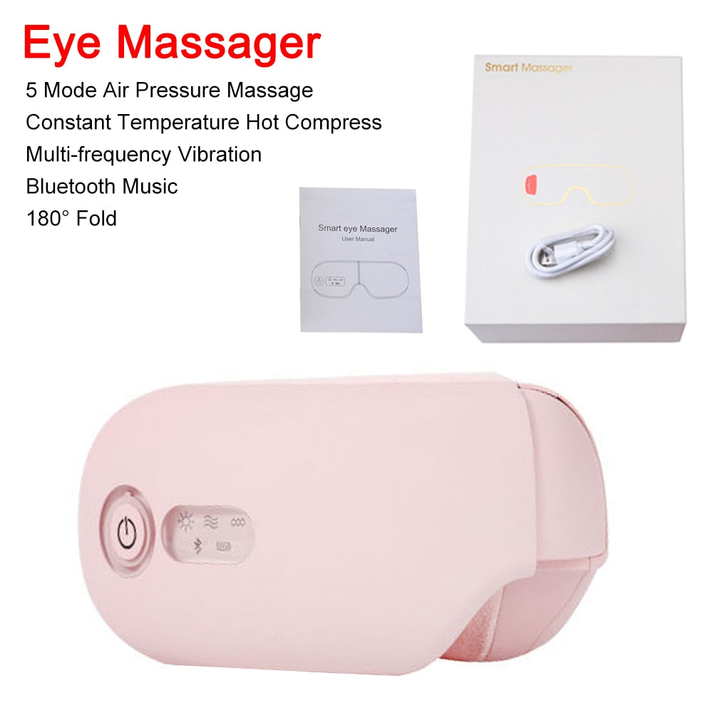 Bluetooth Smart Vibration Eye Massager Eye Care Device Hot Compress Glasses Instrument Music Foldable Eye Protection - Korvel