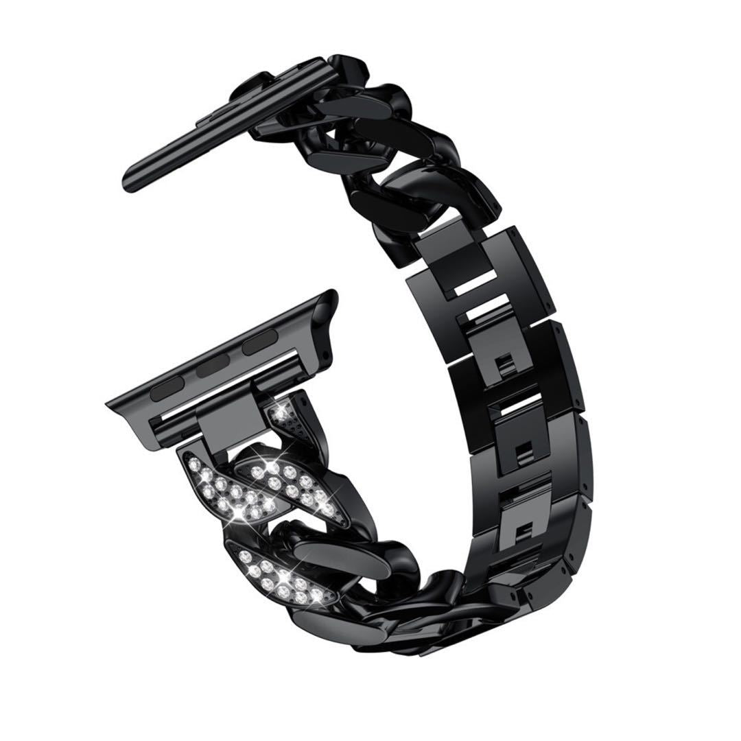Suitable For Samsung Huawei 22mm Watch With Apple 7654321 Generation SE Single Row Diamond-Encrusted Denim Chain Alloy Wristband - Korvel