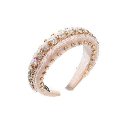 Retro Baroque colored glass drill sponge hair hoop - Korvel