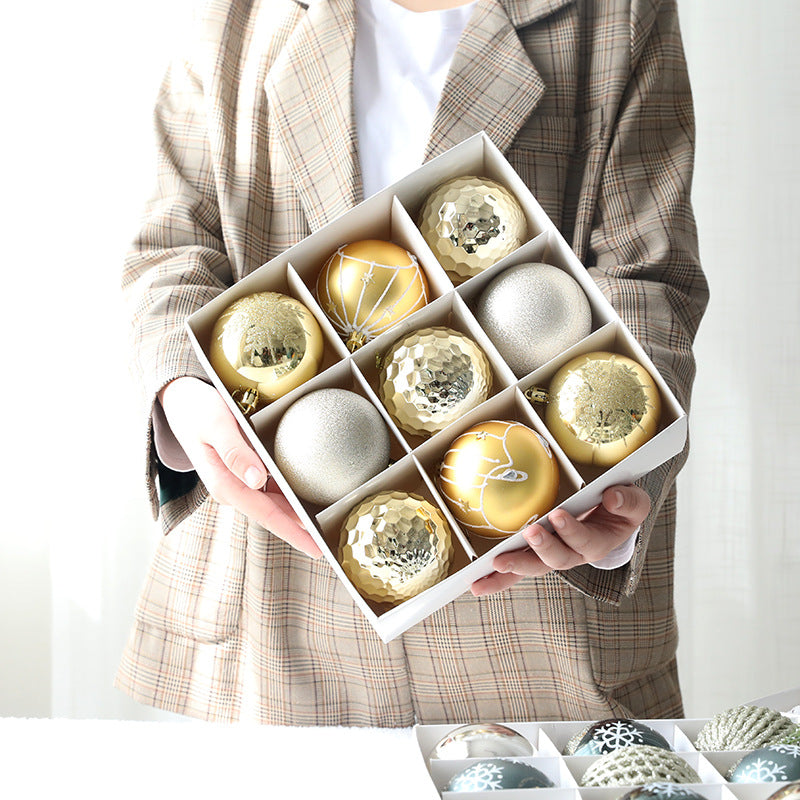 Christmas Ball Set Gift Box Christmas Painting Gift Pack Ball Christmas Tree Decoration Pendant - Korvel