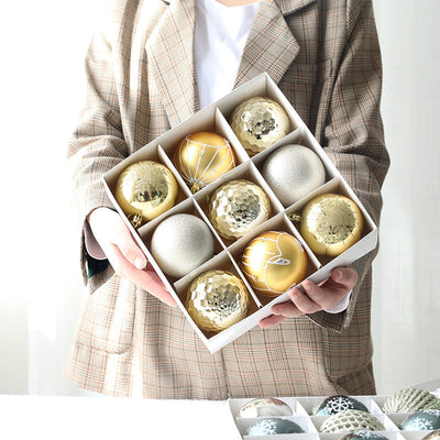 Christmas Ball Set Gift Box Christmas Painting Gift Pack Ball Christmas Tree Decoration Pendant - Korvel