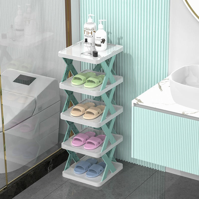 Simple shoe rack corridor narrow storage shoe cabinet foldable and easy to use multifunctional dust-proof shoe rack - Korvel