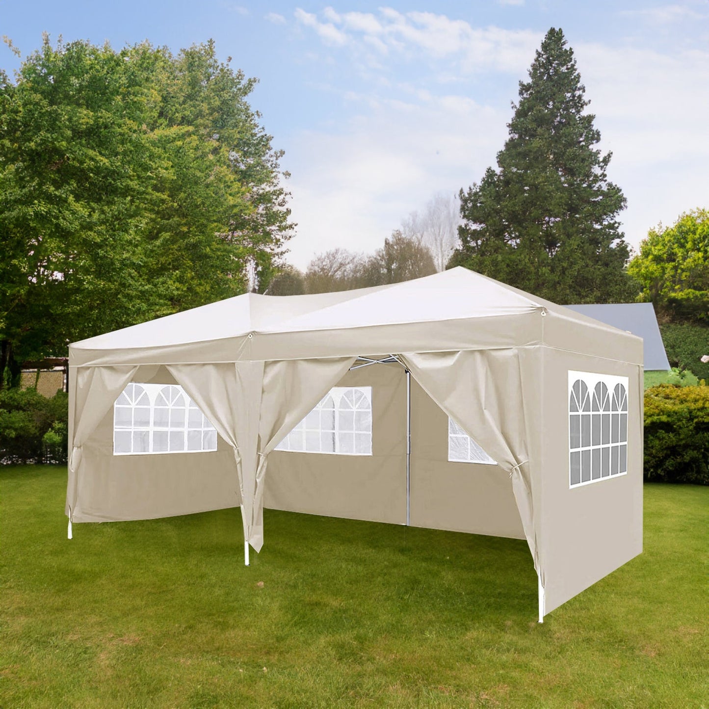 Carpa Plegable de 10'x20' con 6 Paredes Laterales Desmontables