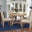 TREXM 5-Piece Farmhouse Dining Table Set Wood Round Extendable Dining Table and 4 Upholstered Dining Chairs (Natural Wood Wash) - Korvel