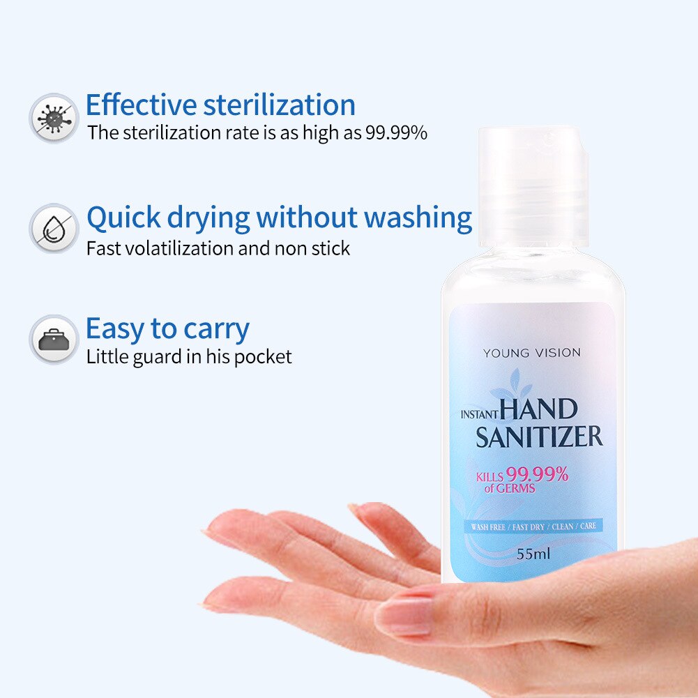 55ml Anti Virus Alcohol Hand Sanitizer Anti Bacteria Moisturizing Aloe Vera Hand Wash Disinfectant Gel Disposable Soap Skin Care - Korvel