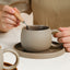 Coffee mug set ceramic retro stoneware Japanese mug and saucer combination - Korvel