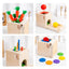 Montessori Four in One Coin Box Multi functional Stick Pulling Carrot Preschool Building Blocks Color Matching Intelligence Box Toy - Korvel