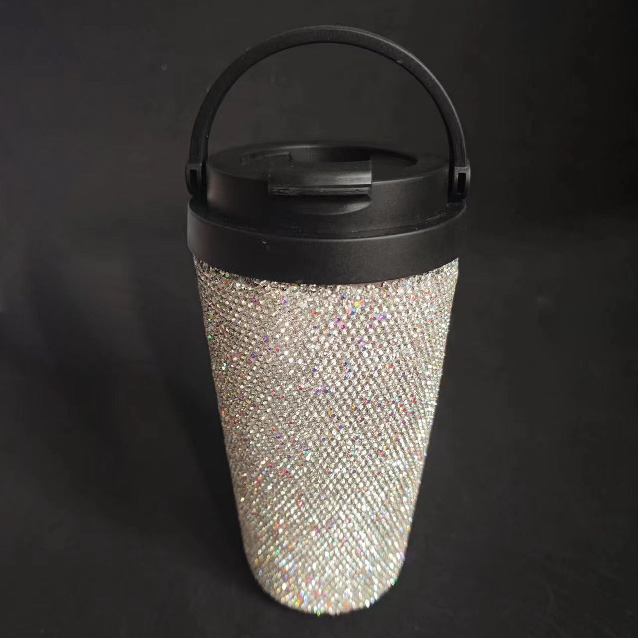 Diamond inlaid vacuum stainless steel coffee cup creative handle insulated cup vacuum portable car cup - Korvel