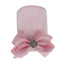 Chapeau en tricot rayé rose scintillant pour bébé avec un grand nœud