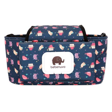 Print Strollers Baby Trolley Bag with Detachable Handbag Multifunctional Baby Stroller Organizer Pram Buggy Cart Hanging Bag XV2 - Korvel