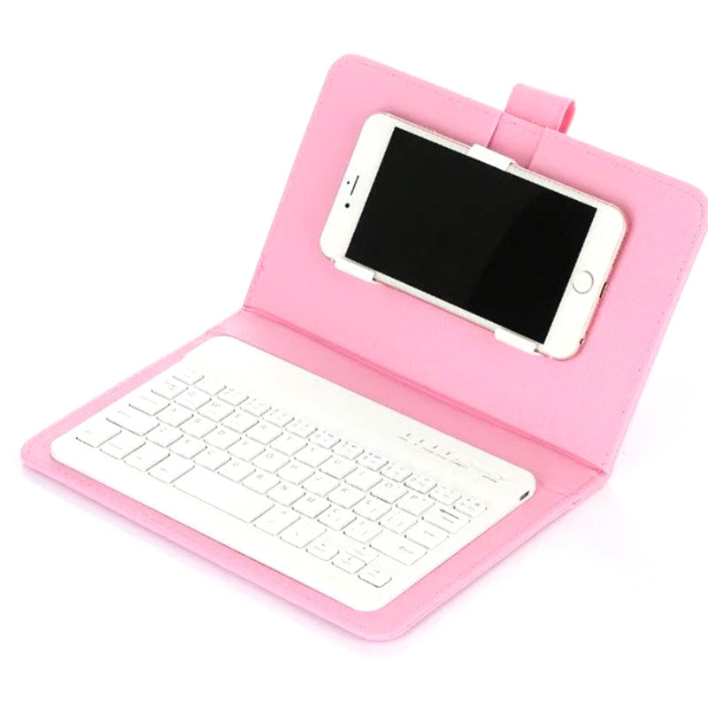 Portable PU Leather Wireless Keyboard Case for iPhone Protective Mobile Phone with Bluetooth Keyboard For IPhone Android Phone - Korvel