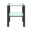 Glass two layer tea table, small round table, bedroom corner table, living room black side table - Korvel