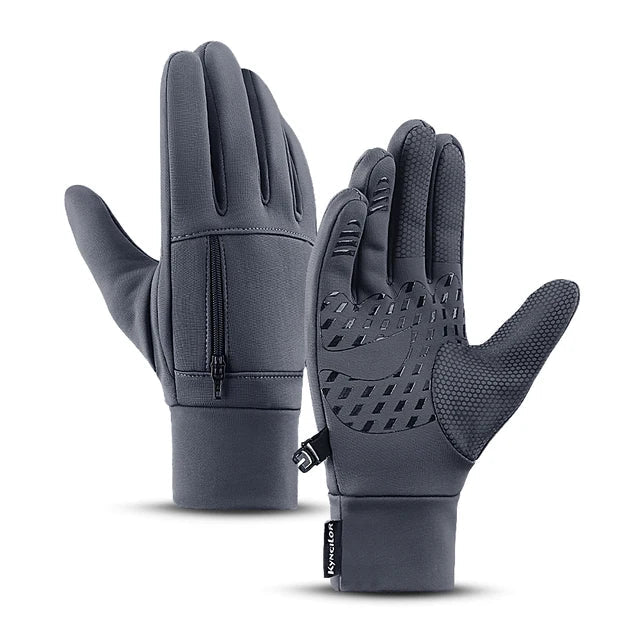 Outdoor warm cold windproof riding gloves touch screen windproof and anti-skid women's velvet full finger gloves - Korvel