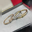 Bracelet à vis V-Gold en diamant pavé - Bracelet en acier titane élégant