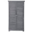 Wooden Garden Shed 3-tier Patio Storage Cabinet Outdoor Organizer Wooden Lockers with Fir Wood (Gray Wood Color -Shutter Design) - Korvel