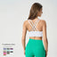 Cross back yoga bra brushed bare high-strength shock-absorbing gathering sports vest for women - Korvel