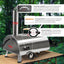 Silver Pizza Oven Outdoor 12" Semi-Automatic Rotatable Pizza Ovens Portable Stainless Steel - Korvel