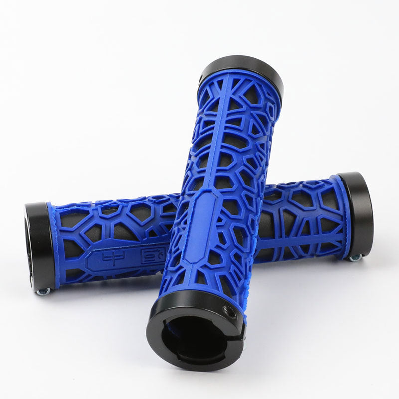 Aluminum Alloy Double Side Locking Handle Mountain Bike Shock Absorption Breathable Anti-Skid Auxiliary Handle Bicycle Silicone Handle Cover - Korvel
