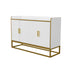 Moderno Buffet de Almacenamiento Blanco Brillante con Patas de Metal