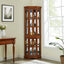 Corner Curio Cabinet with 5 Shelves and Lighting System, Oak(E26 light bulb not included) - Korvel