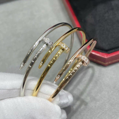 Precision Thick Plating Head and Tail Diamond Fashion Three-Circle Full Diamond Couple Bracelet - Korvel