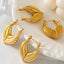 Leaf patchwork heart-shaped earrings with a niche design and titanium steel earrings - Korvel