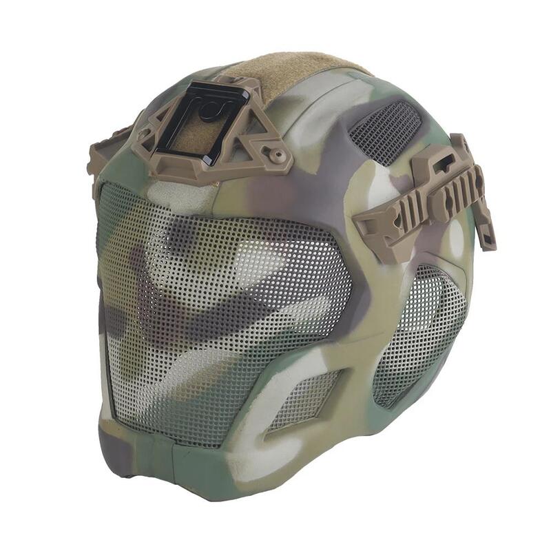 Lightweight EVA tactical helmet for hunting, airsoft, etc. Steel mesh mask included, good for cosplay. - Korvel