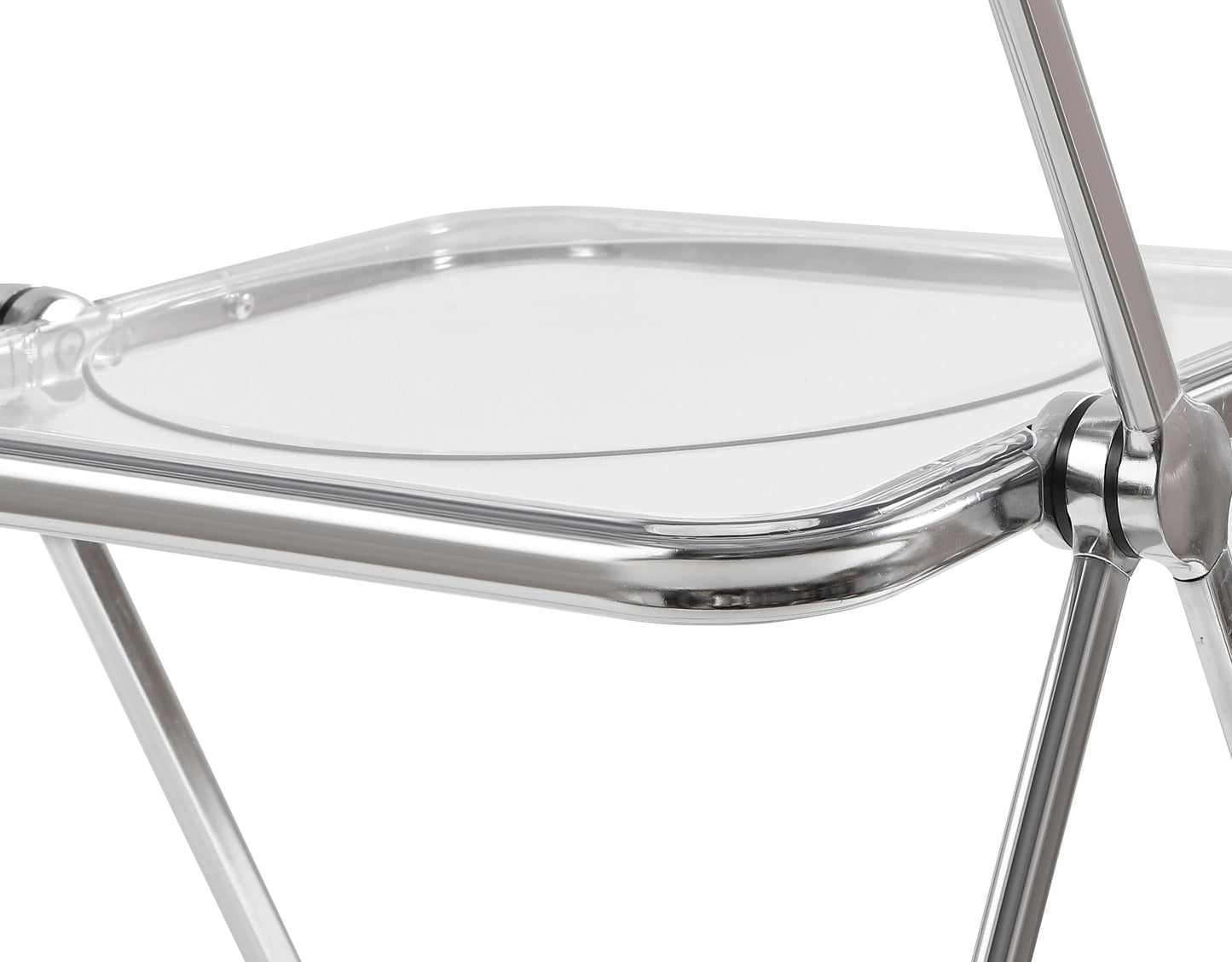 Transparent chair, stackable folding chair, PC plastic living room chair, chrome frame foldable acrylic chair, O-Clear - Korvel