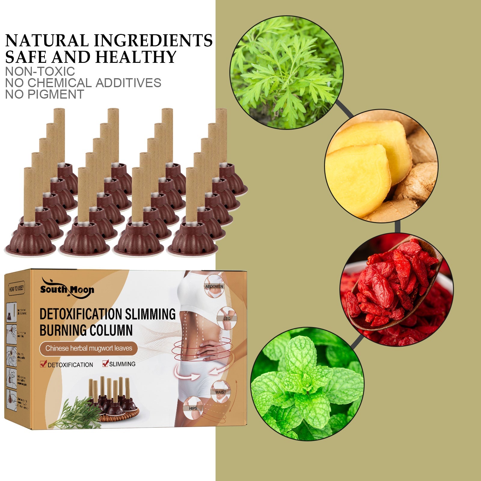 Detoxification Slimming Burning Column, Wormwood Burning Column Lifts Loose Skin Belly Firming And Shaping Body - Korvel
