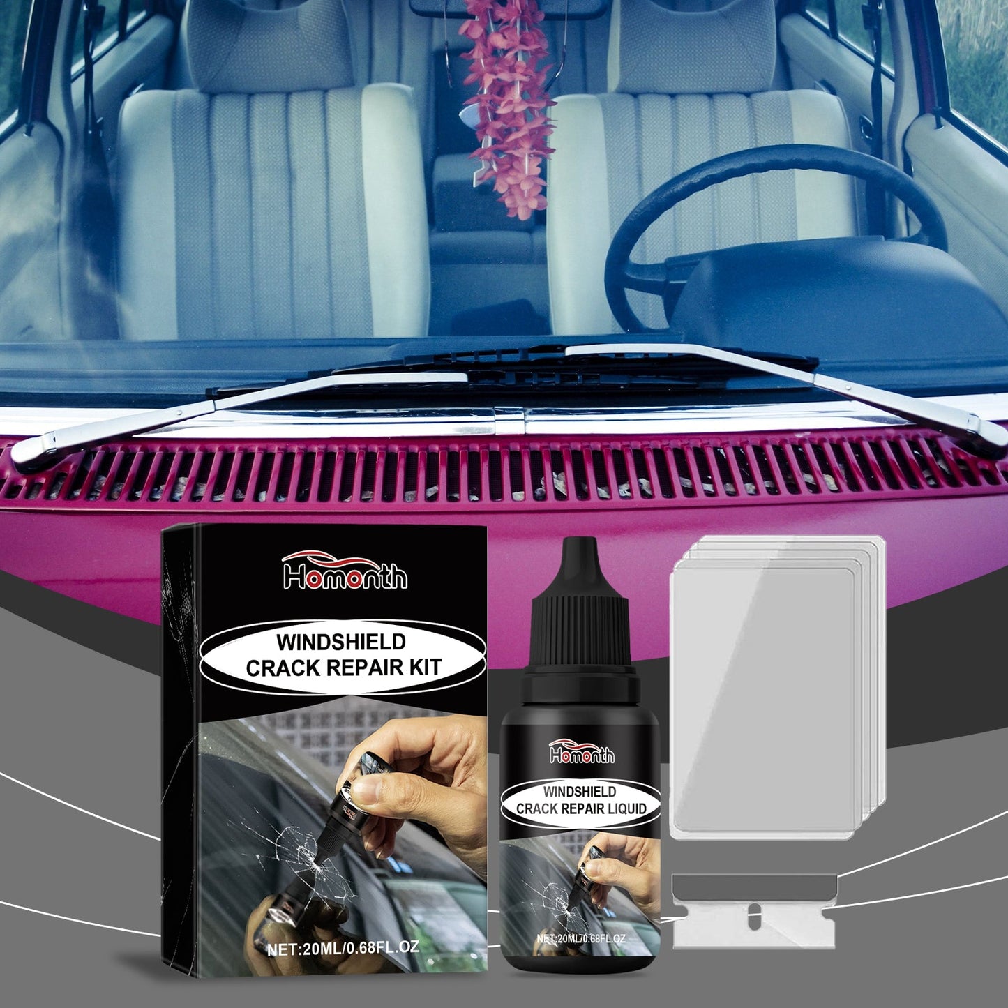 Automotive Windshield Repair Fluid Automotive Glass Cleaning Crack Repair Agent Clear Vision - Korvel